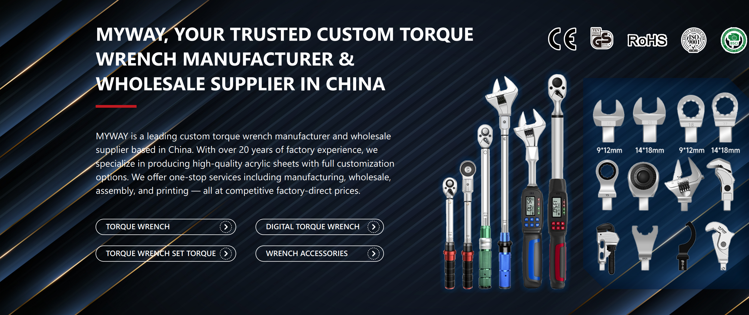 Torque Wrench Manufacturer Banner